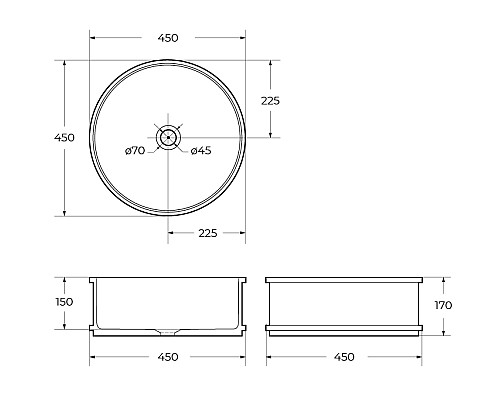 Раковина накладная BelBagno BB1383 Раковина накладная BelBagno BB1383