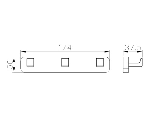 Вешалка с 3 крючками для ванной Wonzon&Woghand, Хром