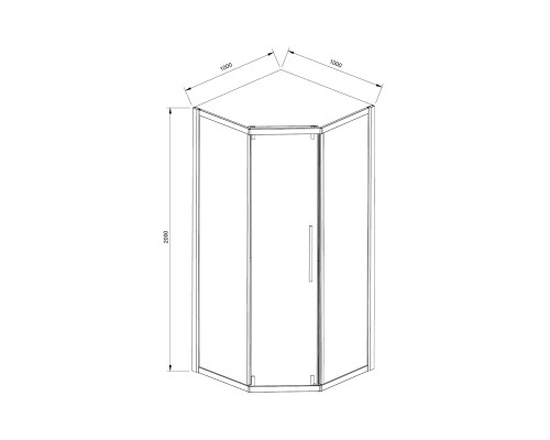 Душевой уголок Vincea Show VSP1-4SH100CL 1000x1000 хром стекло прозрачное
