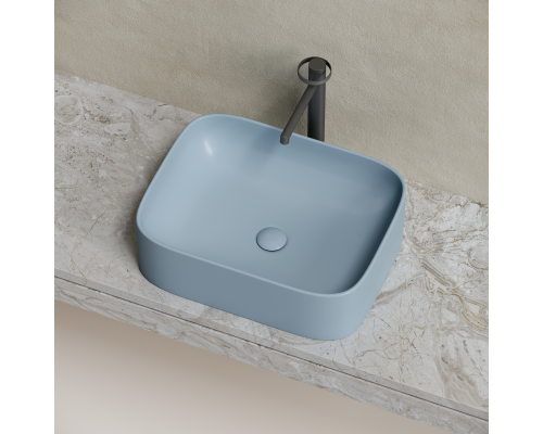 Чаша накладная прямоугольная Ceramica Nova Element 50x38 Серо-Голубой Матовый