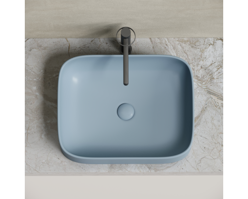 Чаша накладная прямоугольная Ceramica Nova Element 50x38 Серо-Голубой Матовый