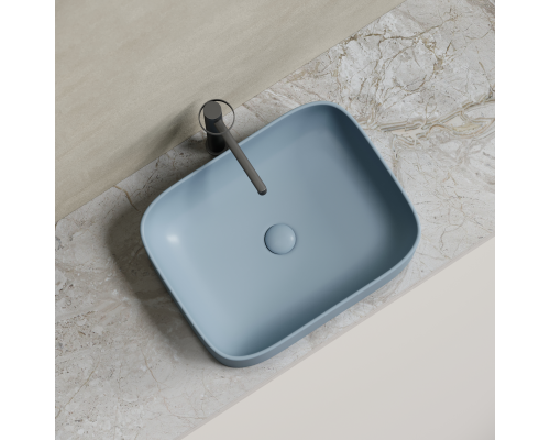 Чаша накладная прямоугольная Ceramica Nova Element 50x38 Серо-Голубой Матовый