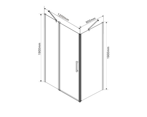 Душевой уголок Vincea Orta 1200x900 Хром
