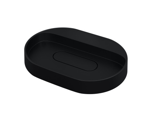 Раковина накладная овальная Uperwood Tanos Quartz 55 см, черная, "уголь"