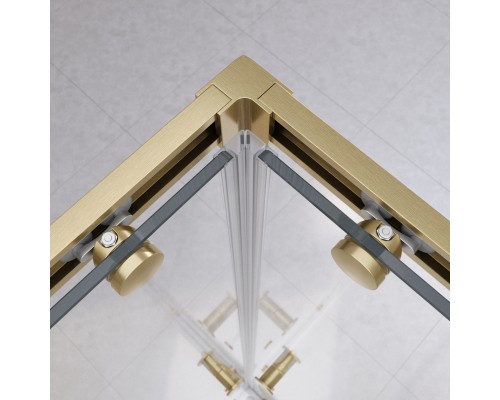 Душевой уголок Cezares Relax-304 90x90 RELAX-304-A-2-90-C-BORO профиль Брашированное золото стекло прозрачное