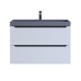 Тумба с раковиной подвесная Uperwood Tanos-Classic 80х45х55 см, белая графит/бетон