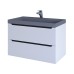 Тумба с раковиной подвесная Uperwood Tanos-Classic 80х45х55 см, белая графит/бетон