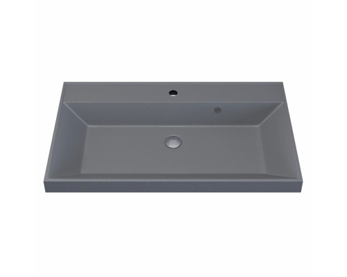 Тумба с раковиной подвесная Uperwood Tanos-Classic 80х45х55 см, белая графит/бетон