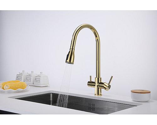 Смеситель для кухни Paulmark Lange La214212-G Золото Смеситель для кухни Paulmark Lange La214212-G Золото