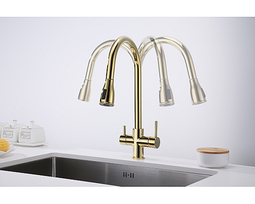 Смеситель для кухни Paulmark Lange La214212-G Золото Смеситель для кухни Paulmark Lange La214212-G Золото