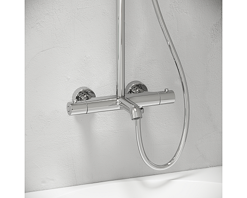 Душевая стойка Sancos Game с изливом и термостатом для ванны/душа, хром, SC3001CH