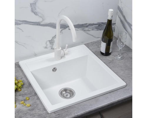 Кухонная мойка прямоугольная 510х505 Reflexion Zia RX1251WH, белый