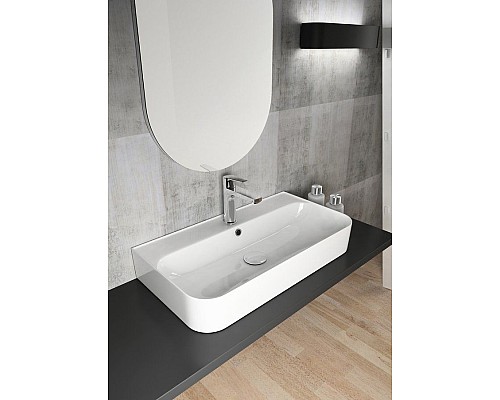 Раковина, ISVEA, SistemaU накладной-1, с переливом, без креплений,-белый 10PL53070SV