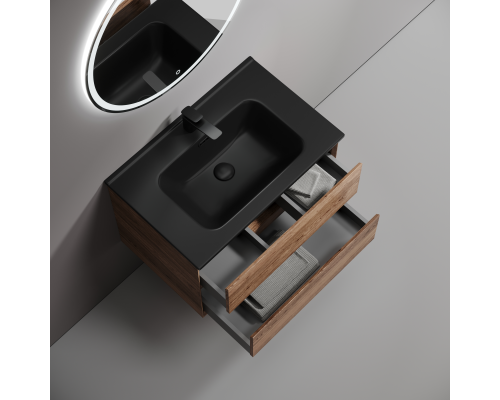 Тумба под раковину подвесная Sancos Marmi 2.0 69х44 с доводчиками, дуб чарльстон, MR2.070ECH