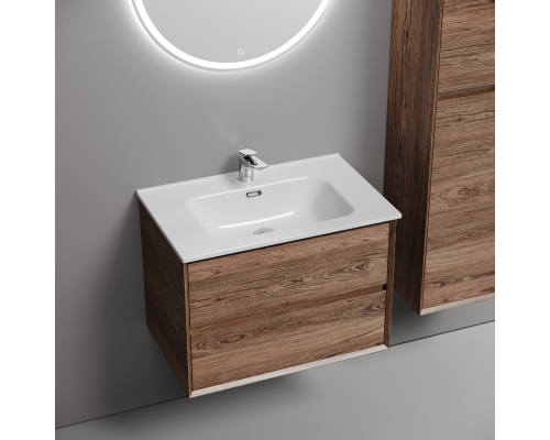 Тумба под раковину подвесная Sancos Marmi 2.0 69х44 с доводчиками, дуб чарльстон, MR2.070ECH