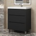 Тумба под раковину 70 см, Uperwood Tanos, напольная, черная, 3 ящика