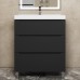 Тумба под раковину 70 см, Uperwood Tanos, напольная, черная, 3 ящика