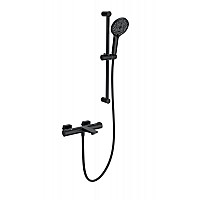 Смеситель для ванны с душевым гарнитуром и термостатом Wonzon&Woghand, Черный матовый