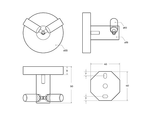 Двойной крючок Cezares Relax RELAX-HKD-BORO Брашированное золото