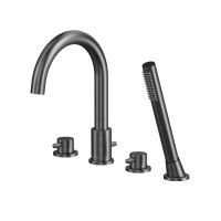 Смеситель для ванны на 4 отверстия WHITECROSS Y Y1232GM оружейная сталь