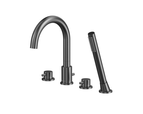 Смеситель для ванны на 4 отверстия WHITECROSS Y Y1232GM оружейная сталь