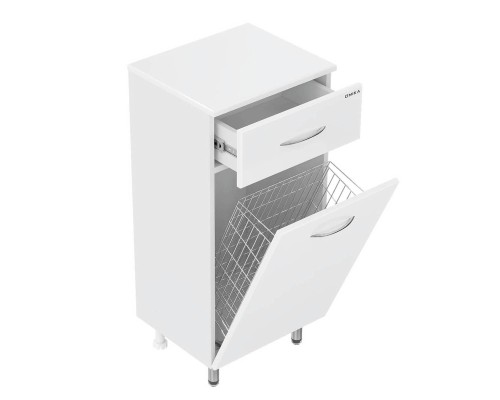 Полупенал Onika Каприз 40 напольный, белый, с бельевой корзиной