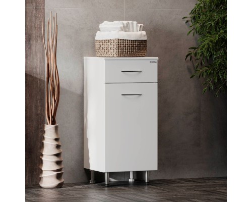 Полупенал Onika Каприз 40 напольный, белый, с бельевой корзиной