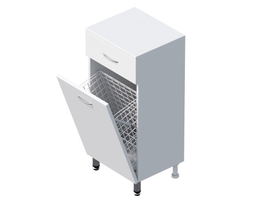 Полупенал Onika Каприз 40 напольный, белый, с бельевой корзиной