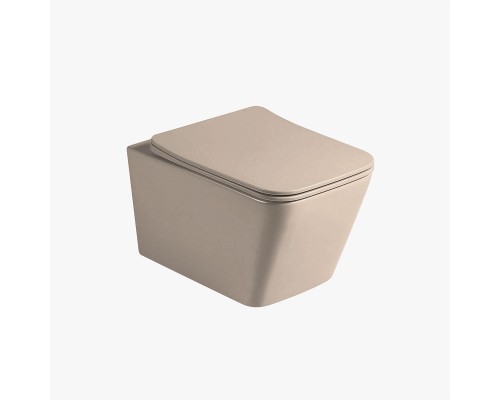 Унитаз подвесной Vincea Q-Line VT1-12MC безободковый капучино матовый с микролифтом