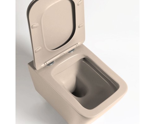 Унитаз подвесной Vincea Q-Line VT1-12MC безободковый капучино матовый с микролифтом