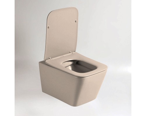 Унитаз подвесной Vincea Q-Line VT1-12MC безободковый капучино матовый с микролифтом