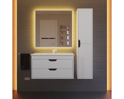 Тумба с раковиной подвесная Uperwood Modul 77х45х57 см, белая/графит