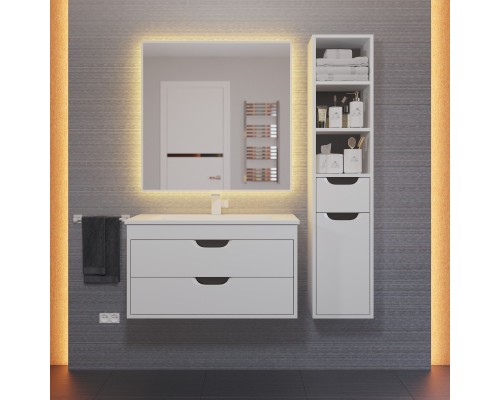 Тумба с раковиной подвесная Uperwood Modul 77х45х57 см, белая/графит