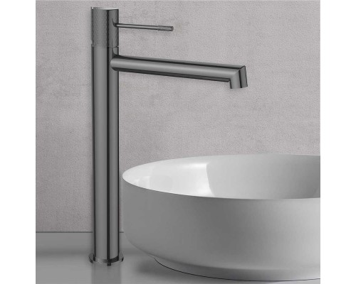 Смеситель для накладной раковины Vincea Desire VBF-1D2GM однорычажный вороненая сталь