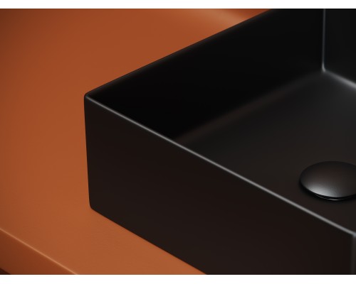 Раковина накладная Ceramicanova 361x361x130, черный матовый