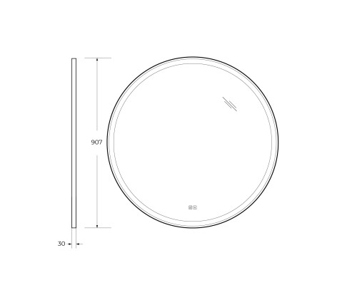 Зеркало Cezares Cadro 90 CZR-SPC-CADRO-900-LED-TCH-WARM с подсветкой с сенсорным выключателем и подогревом