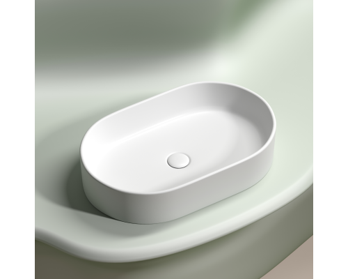 Чаша накладная овальная Ceramica Nova Element 60x38 Белый Матовый
