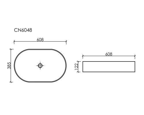 Чаша накладная овальная Ceramica Nova Element 60x38 Белый Матовый