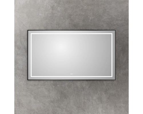 Зеркало BelBagno Kraft 140 SPC-KRAFT-1400-800-LED-TCH-WARM-NERO с подсветкой Черное с сенсорным выключателем и подогревом