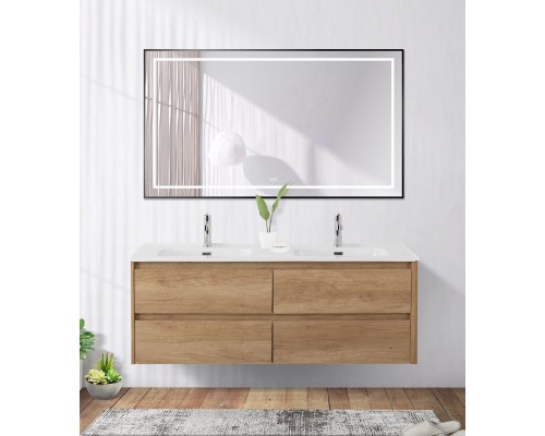 Зеркало BelBagno Kraft 140 SPC-KRAFT-1400-800-LED-TCH-WARM-NERO с подсветкой Черное с сенсорным выключателем и подогревом