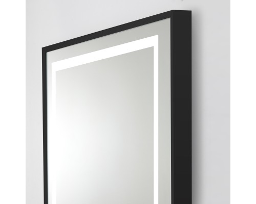 Зеркало BelBagno Kraft 140 SPC-KRAFT-1400-800-LED-TCH-WARM-NERO с подсветкой Черное с сенсорным выключателем и подогревом