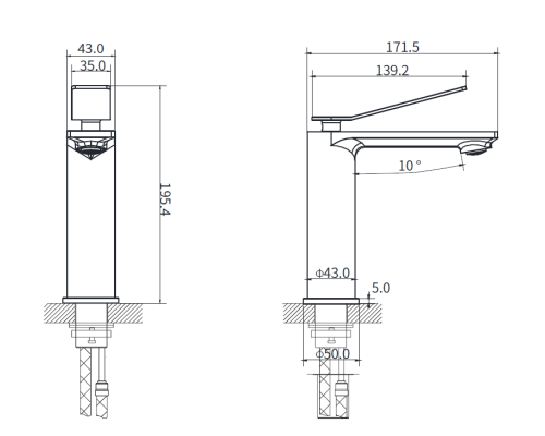 Смеситель для раковины Vincea Verse VBF-2VE1CH однорычажный, хром