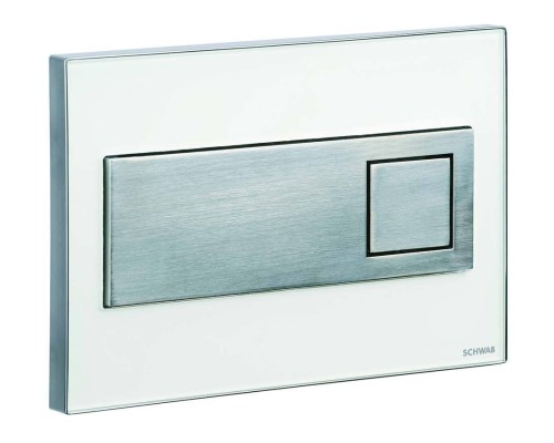 Панель смыва с 2 клавишами Schwab Caro, основы белый клавиш глянец хром