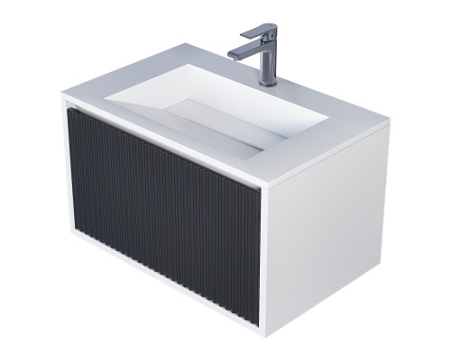 Тумба под раковину 70 см, Uperwood Next Premium, белая/графит, 1 ящик