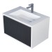 Тумба под раковину 70 см, Uperwood Next Premium, белая/графит, 1 ящик