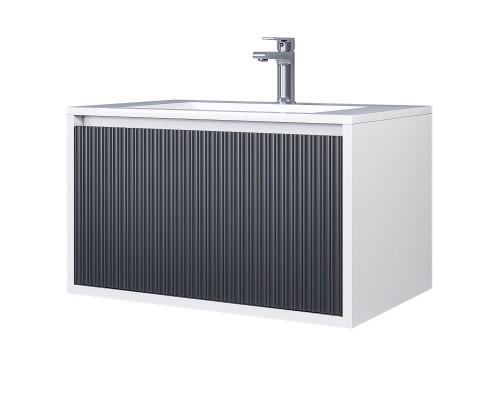Тумба под раковину 70 см, Uperwood Next Premium, белая/графит, 1 ящик