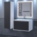 Тумба под раковину 70 см, Uperwood Next Premium, белая/графит, 1 ящик