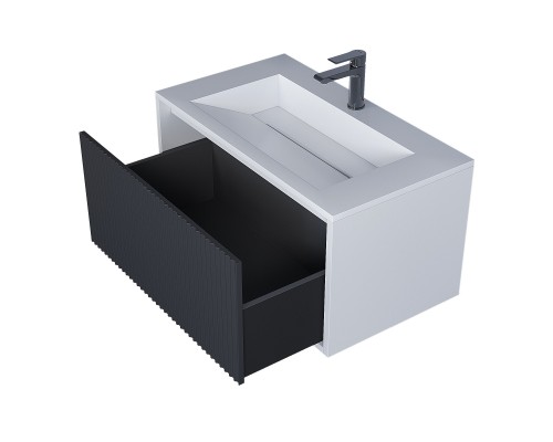 Тумба под раковину 70 см, Uperwood Next Premium, белая/графит, 1 ящик