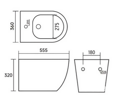 Подвесное биде Charus Estella BD700-141W белое