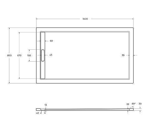 Душевой поддон из искусственного камня Cezares Tray AS 140х80 TRAY-AS-AH-140/80-30-W Душевой поддон из искусственного камня Cezares Tray AS 140х80 TRAY-AS-AH-140/80-30-W